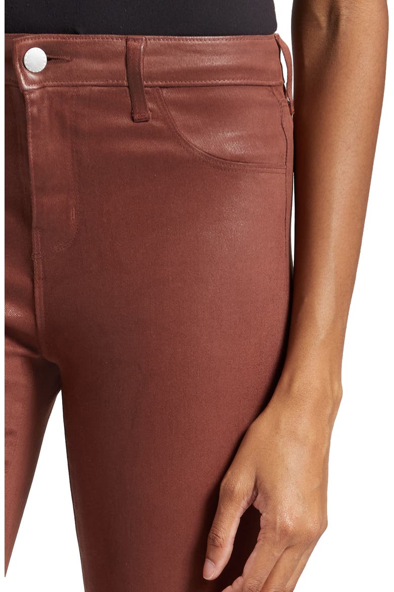 Ruth High Waist Straight Leg Pants, Alternate, color, DARK CINNAMON COATED