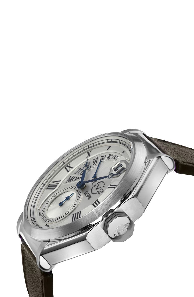 GEVRIL Men's Marchese Leather Strap Watch, 44mm, Alternate, color, 