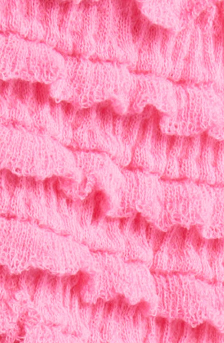 LoveShackFancy Celosia Ruffle Cotton Blend Cardigan, Alternate, color, 