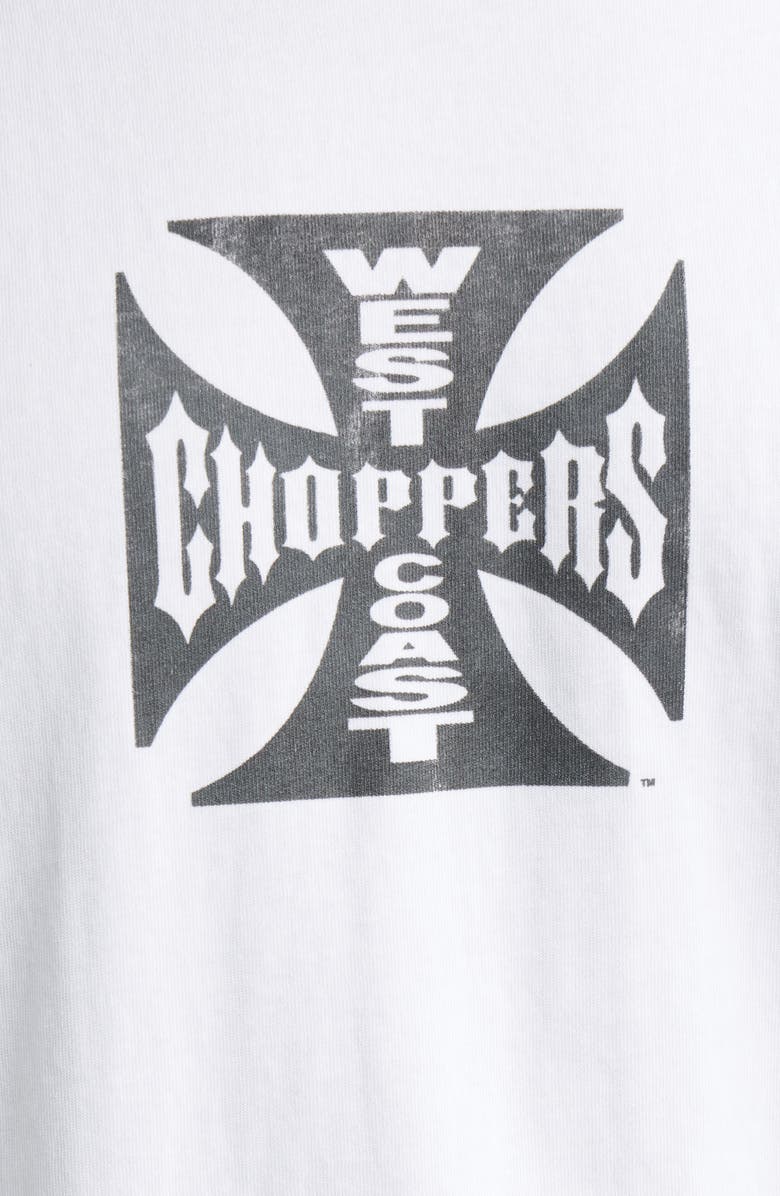 ID Supply Co West Coast Choppers Distressed Logo Graphic T-Shirt, Alternate, color, White