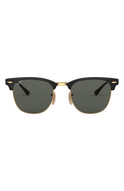 Clubmaster Metal 58mm Polarized Square Sunglasses