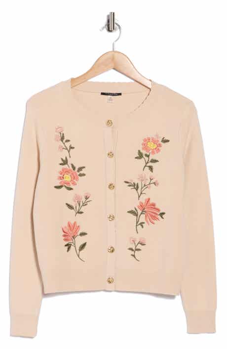 T Tahari Embroidered Cardigan