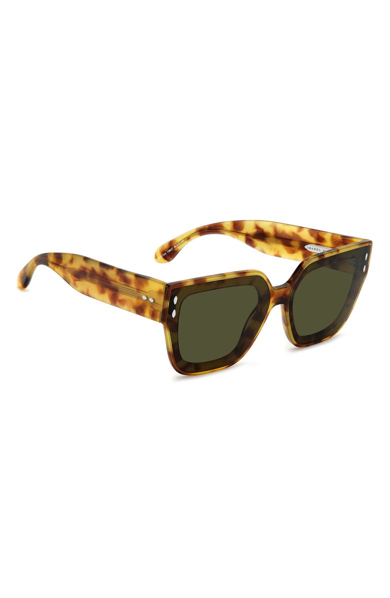 Isabel Marant 65mm Oversize Rectangular Sunglasses, Alternate, color, Havana Honey/ Green