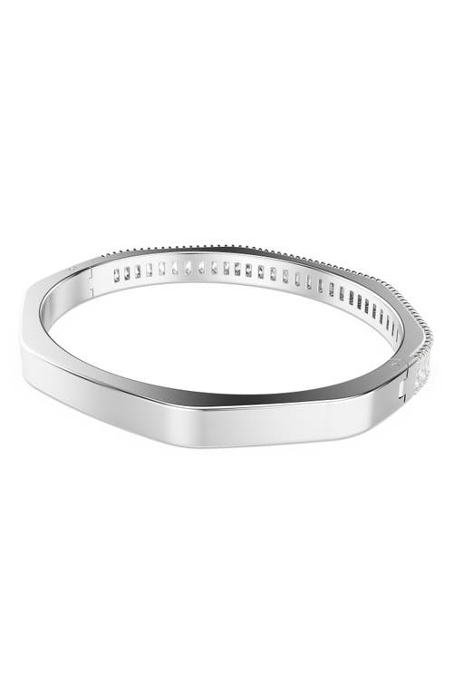 Swarovski Crystal Dextera Bangle Octagon Shape Pave Medium White Rhodium Plated In White