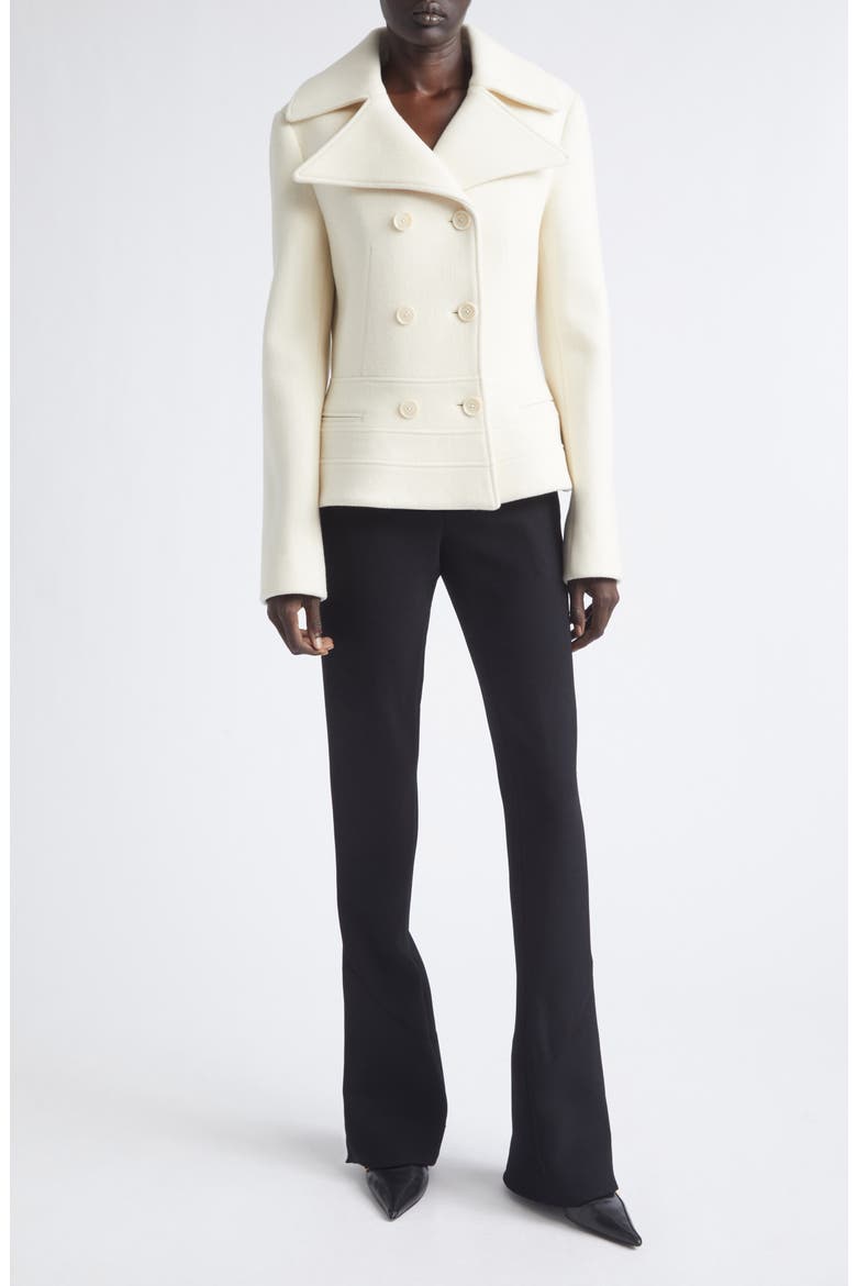 Romane Compact Melton Wool Jacket, Alternate, color, IVORY