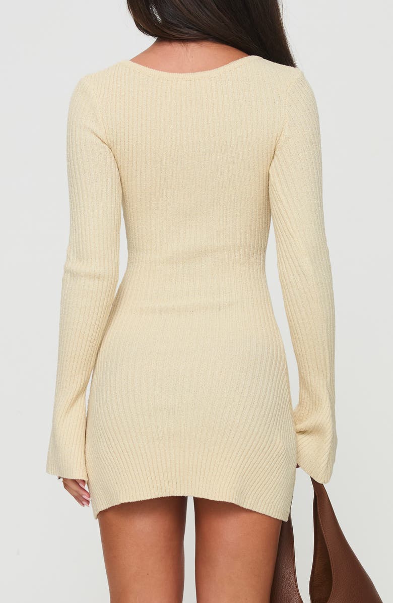 Princess Polly Osment Long Sleeve Knit Minidress, Alternate, color, Cream