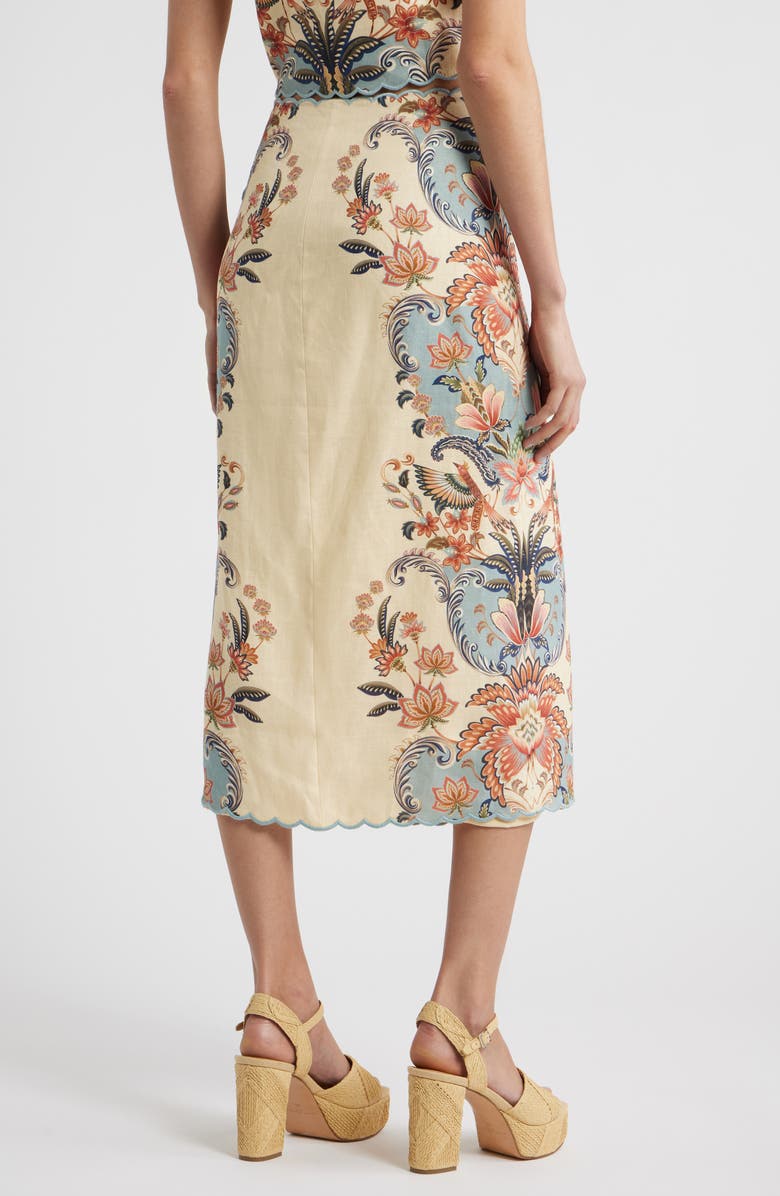 FARM Rio Boho Beauty Wrap Linen Maxi Skirt, Alternate, color, Boho Beauty Butter