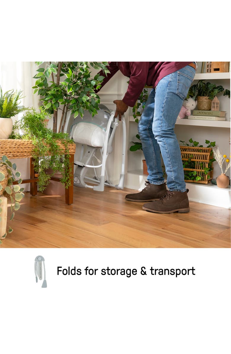 INGENUITY ConvertMe 2-in-1 Compact Portable Baby Swing 2 Infant Seat, Alternate, color, Grey