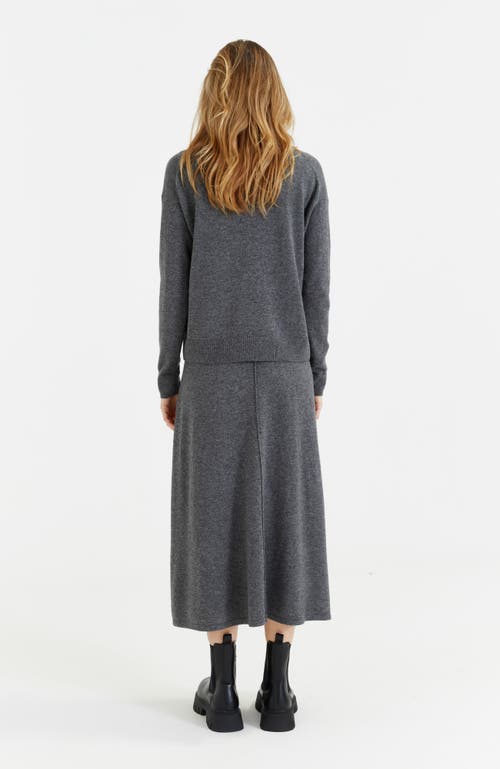 Chinti & Parker Wool Cashmere Blend V Neck Collared Sweater In Gray