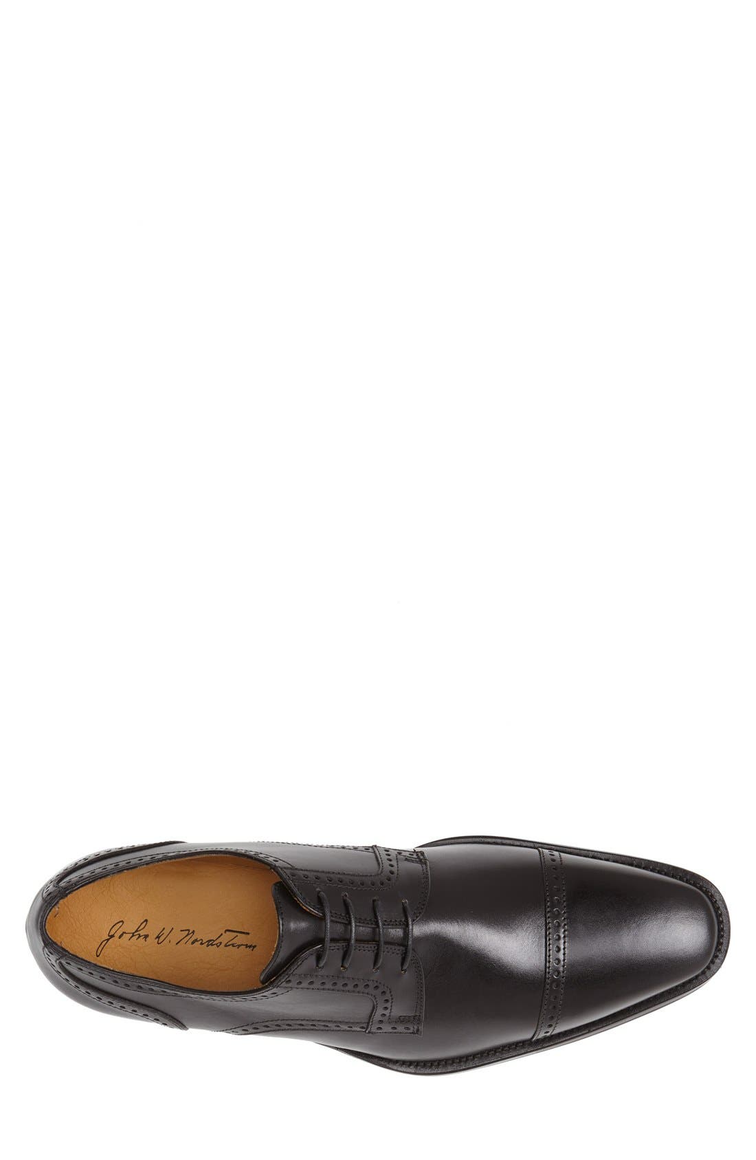 'Fabriano' Cap Toe Derby, Alternate, color, BLACK