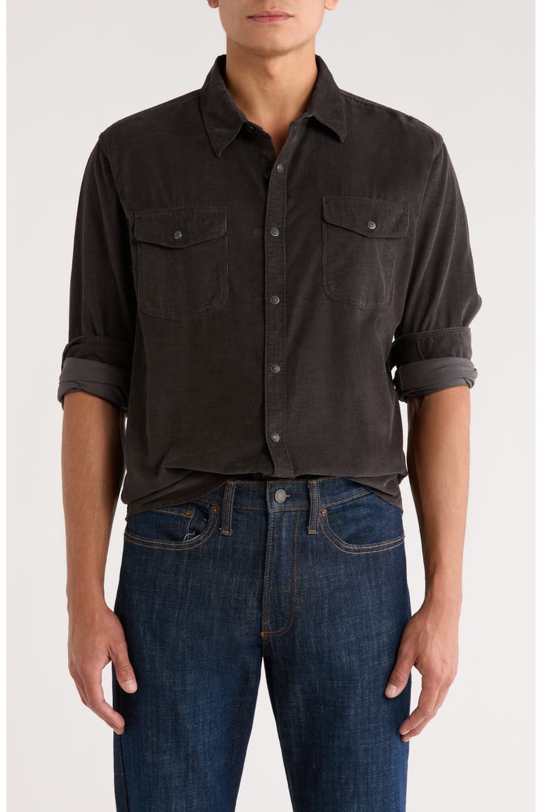 Western Corduroy Shirt, Main, color, PIRATE BLACK