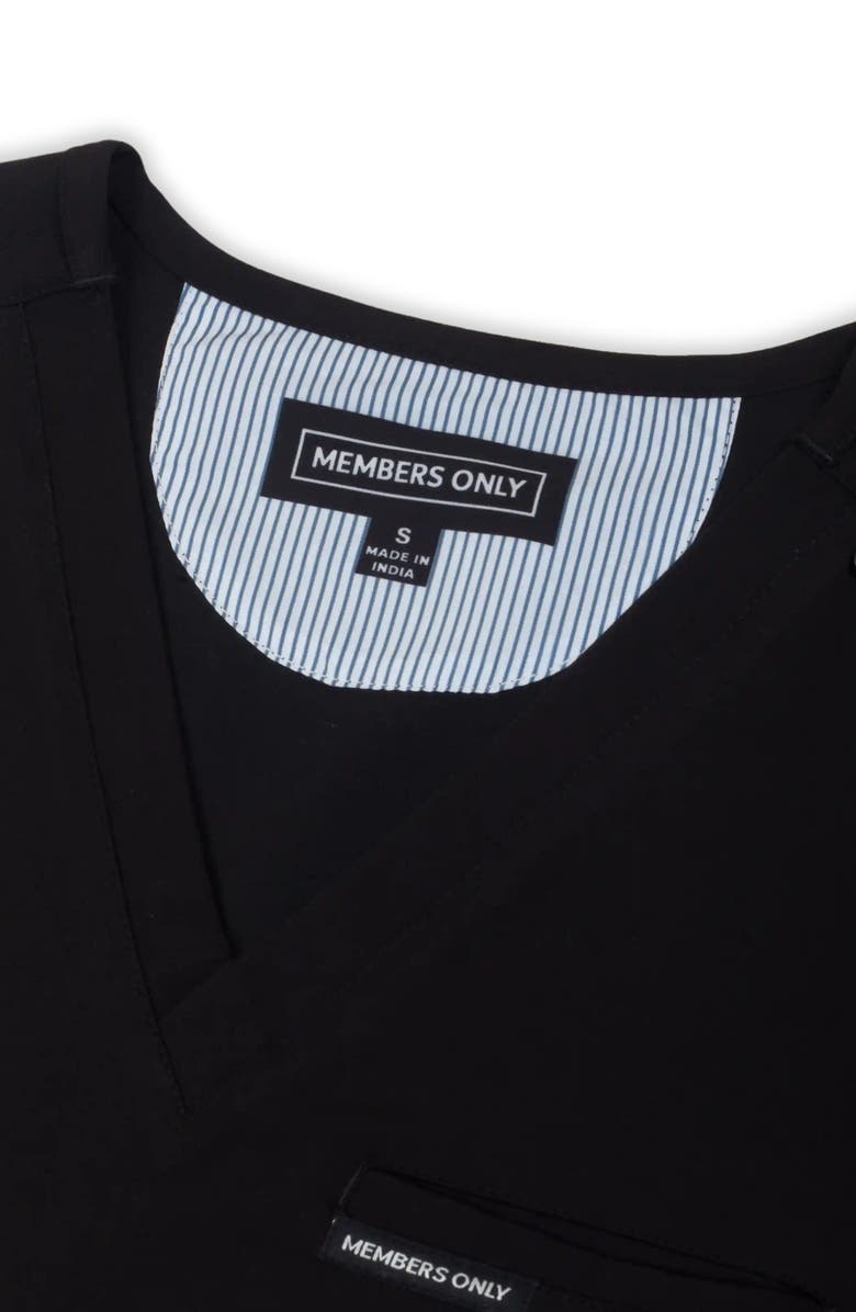Members Only Bari 1-Pocket Scrub Top, Alternate, color, Black