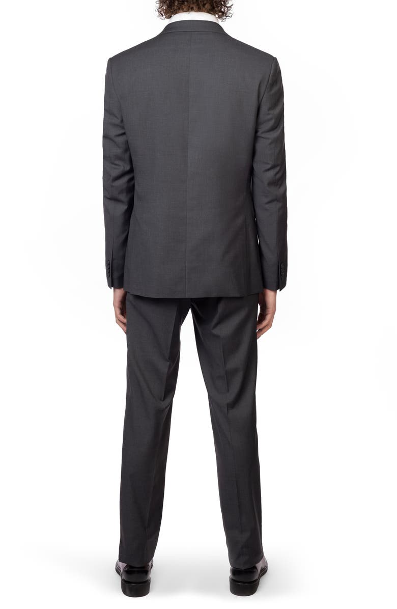 ZANETTI Charcoal Trim Fit Mélange Suit, Alternate, color, Charcoal