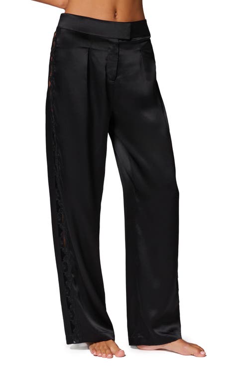 Love Me Lace Trim Silk Blend Pants