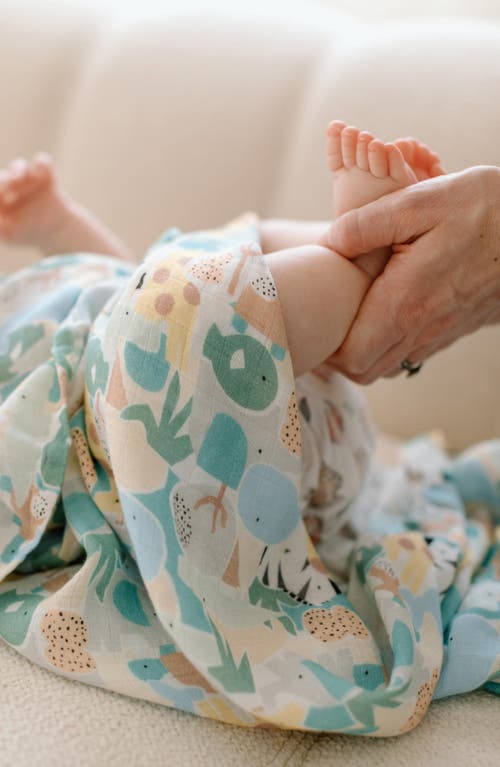Shop Loulou Lollipop Muslin Swaddle Blanket In Animal Puzzle