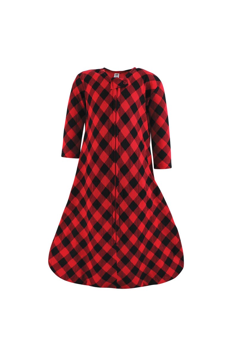 Hudson Baby Thermal Long Sleeve Sleeping Bag 2pk, Alternate, color, Buffalo Plaid Leopard