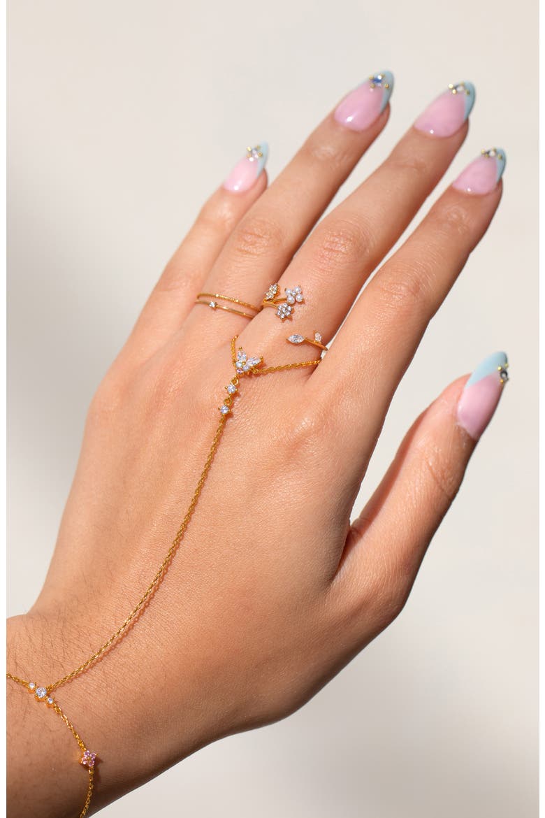 Wispy Adjustable Cubic Zirconia Ring, Alternate, color, GOLD