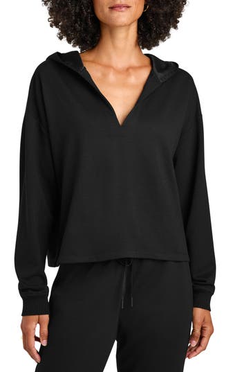 Splendid Soft Fleece Plush Hoodie In Black In Black
