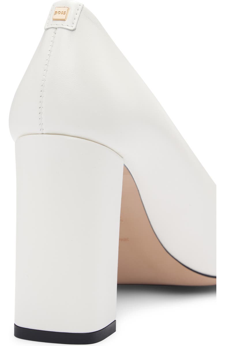 BOSS Janet Block Heel Pointed Toe Pump, Alternate, color, Open Wht