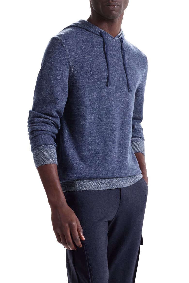 Merino Wool Hoodie Sweater, Alternate, color, NAVY