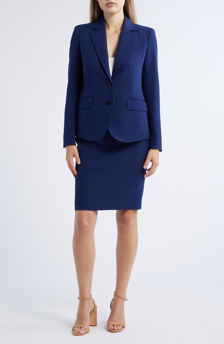 Anne Klein Blazer, Skirt & Pants Set, Alternate, color, Navy