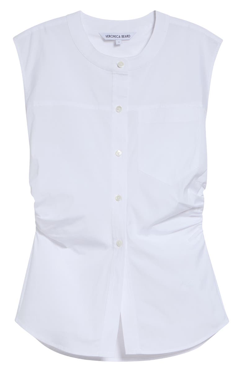 Veronica Beard Harini Sleeveless Button-Up Top, Alternate, color, White