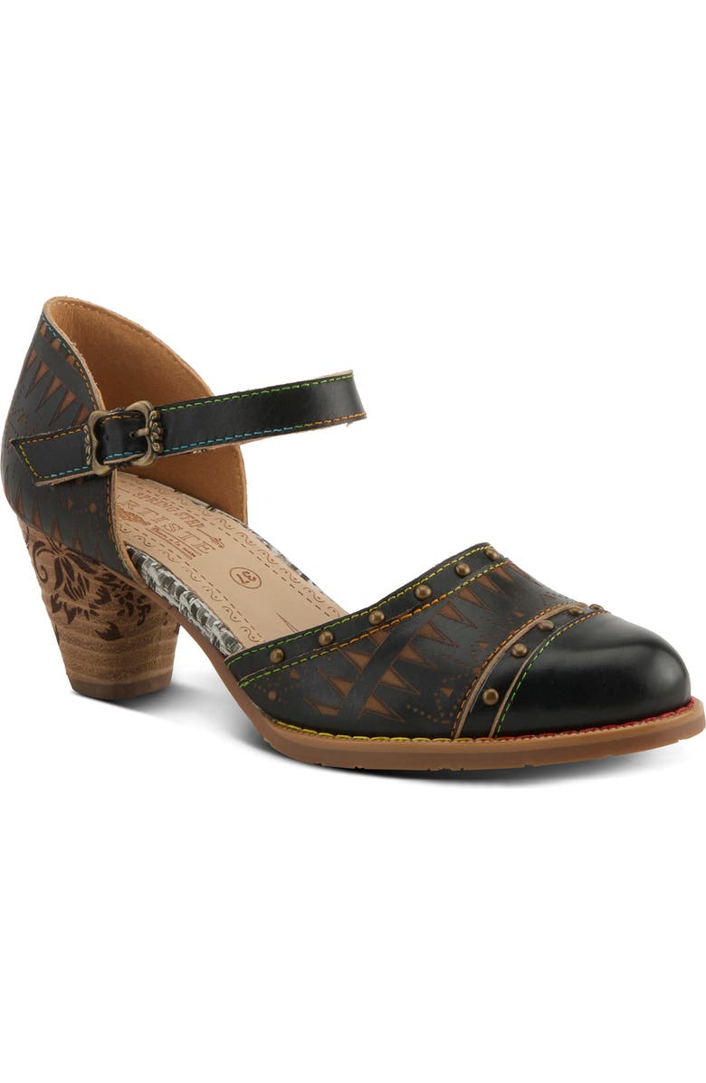 L'Artiste by Spring Step Niobella Ankle Strap Pump, Main, color, Black