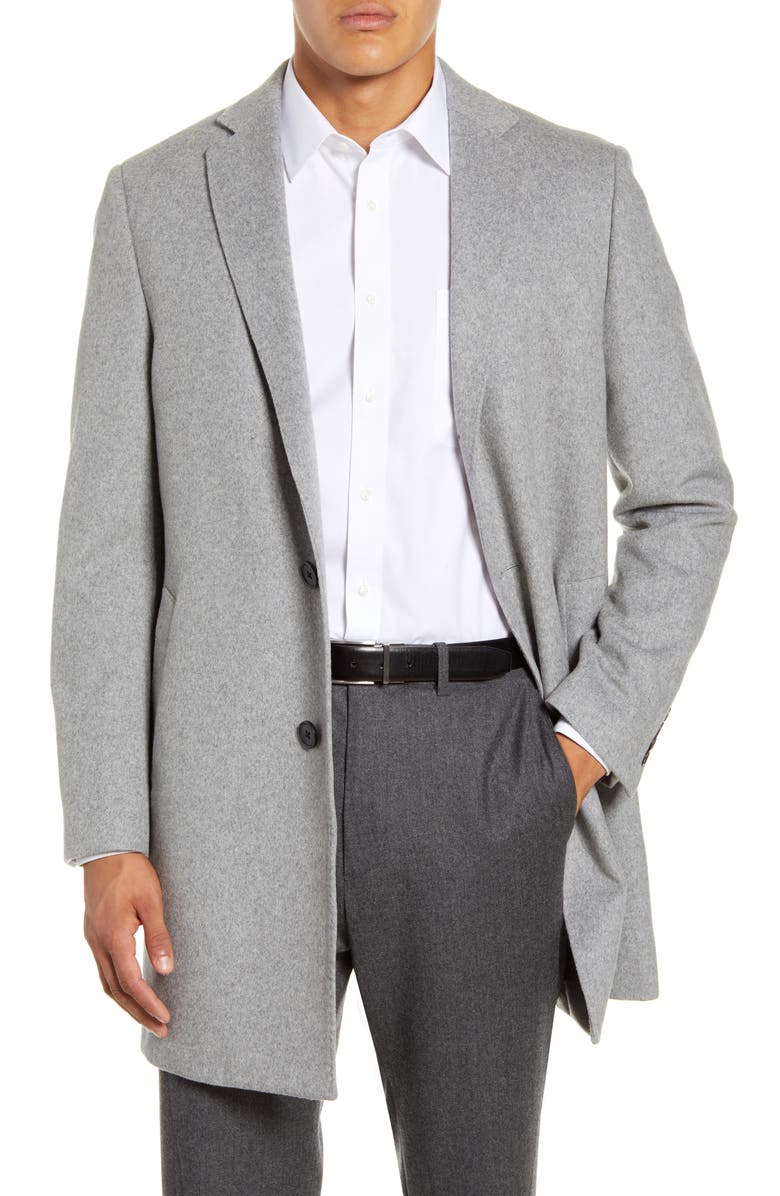 NORDSTROM MEN'S SHOP Taylor Trim Fit Overcoat, Main, color, 
