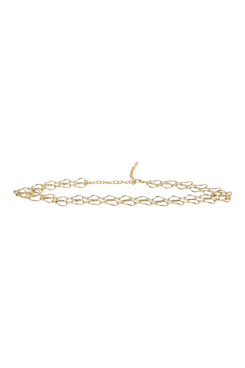 Double Ring Metallic Chain Belt, Main, color, GOLD