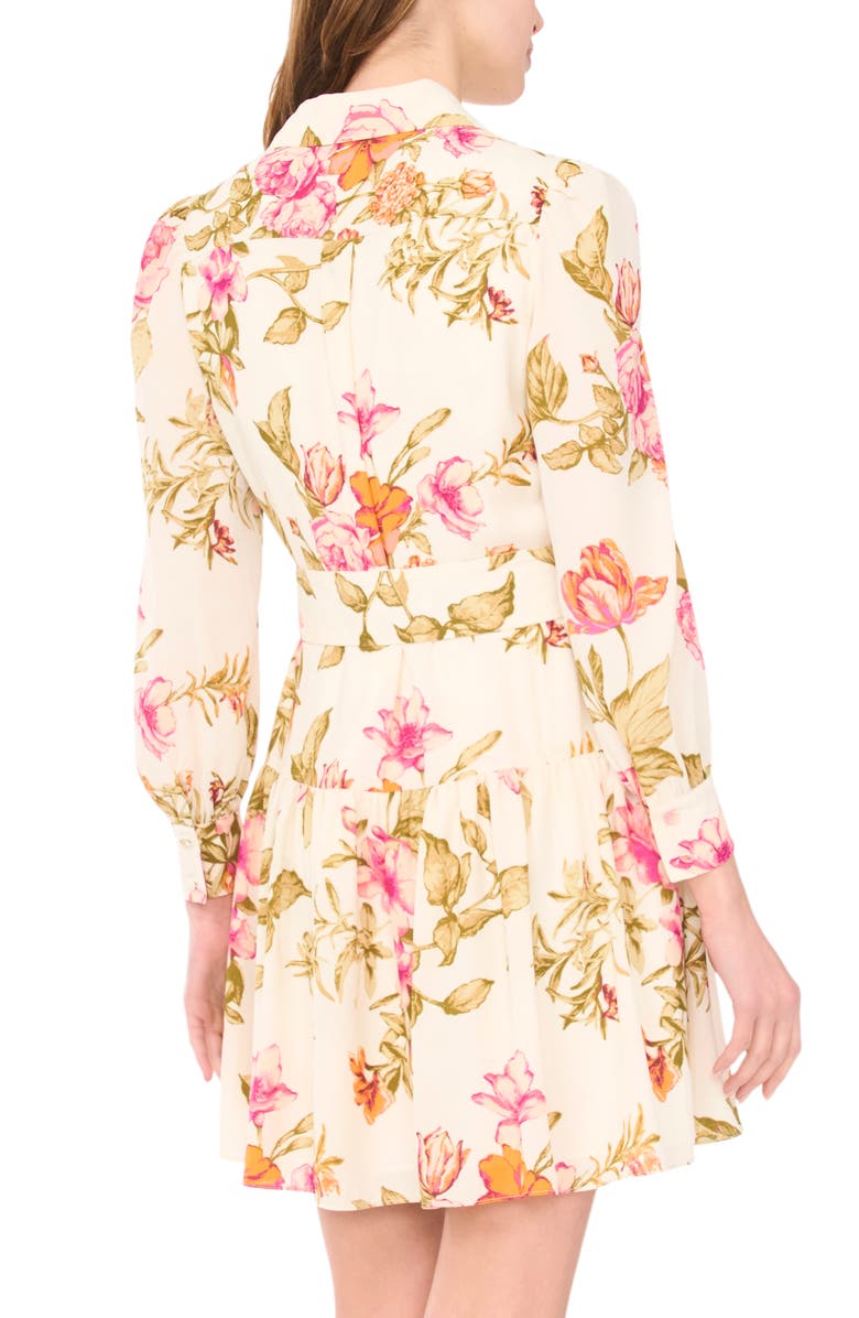 CeCe Long Sleeve Belted Dress, Alternate, color, New Ivory