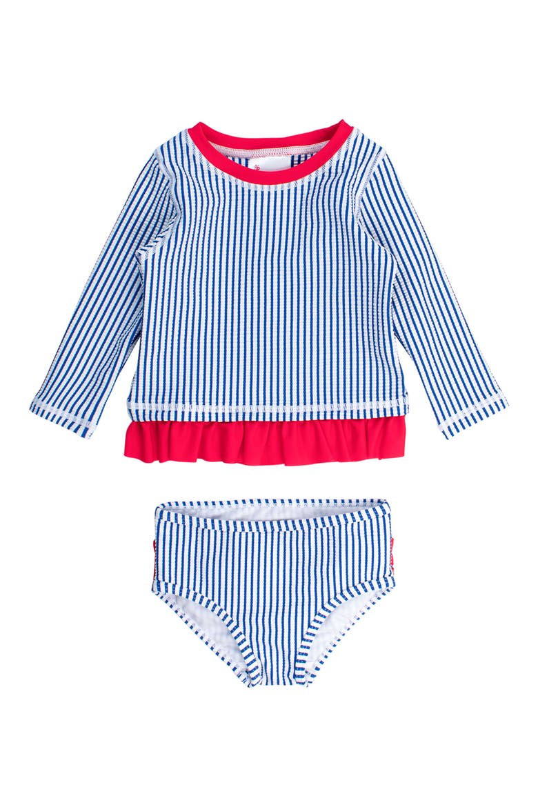 Kids' Long Sleeve Two-Piece Swimsuit, Main, color, BLUE