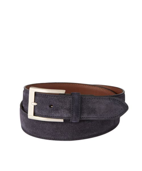 Jack Of Spades Italian Sueded Calfskin Dress Casual Belt in Navy  product
