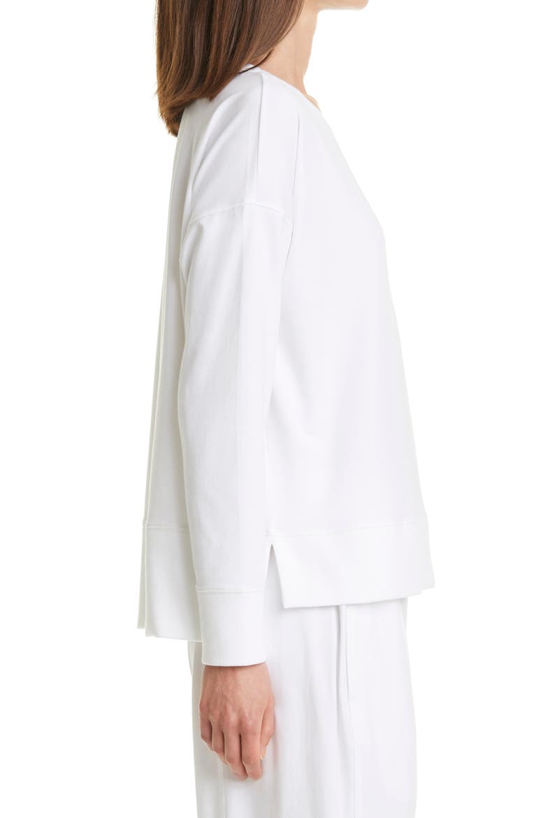 Crewneck High-Low Sweatshirt, Alternate, color, WHITE