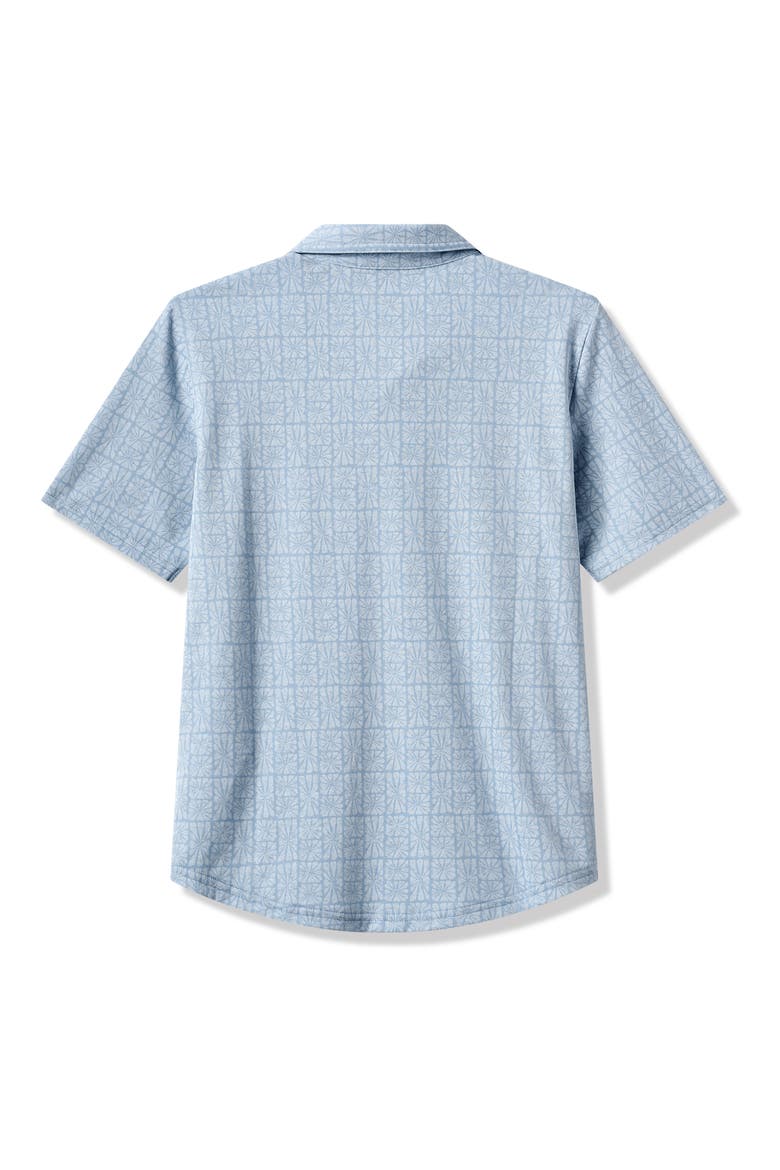 Cabana Print Polo, Alternate, color, ASH BLUE