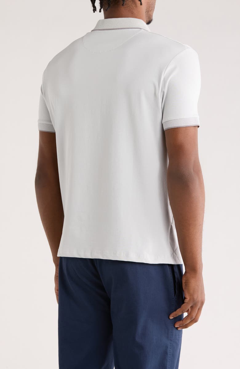 Cactus Man Tipped & Textured Half Zip Polo, Alternate, color, Grey W/ Dark Grey Tipping