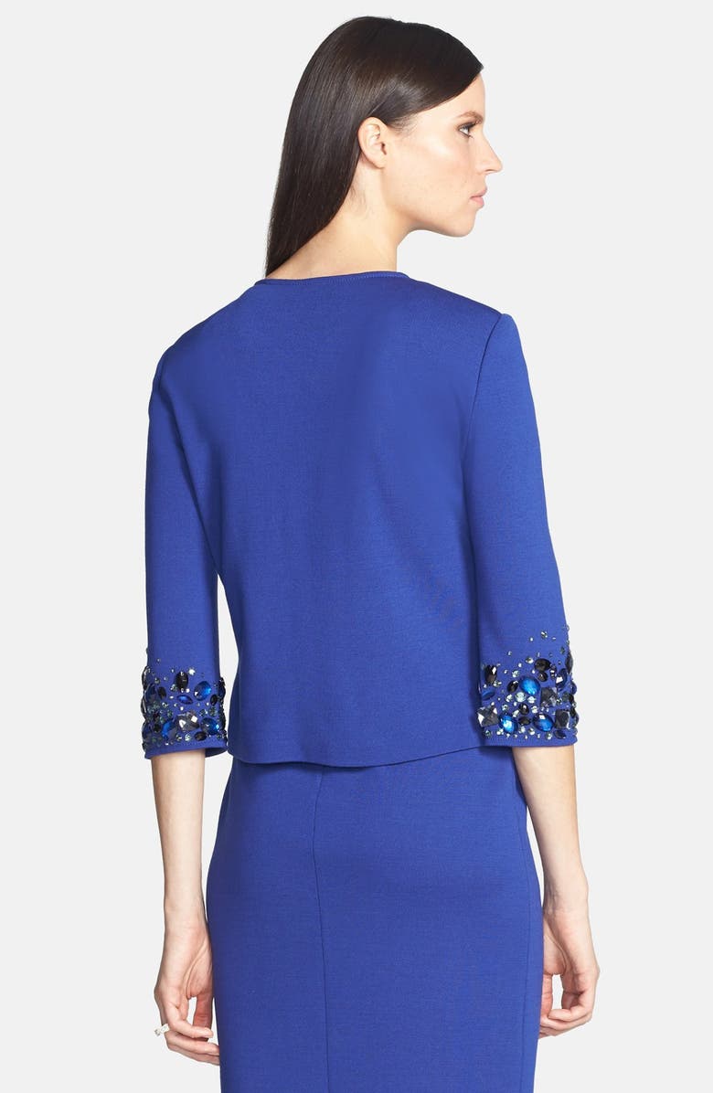 St. John Collection Embellished Milano Knit Jacket, Alternate, color, 