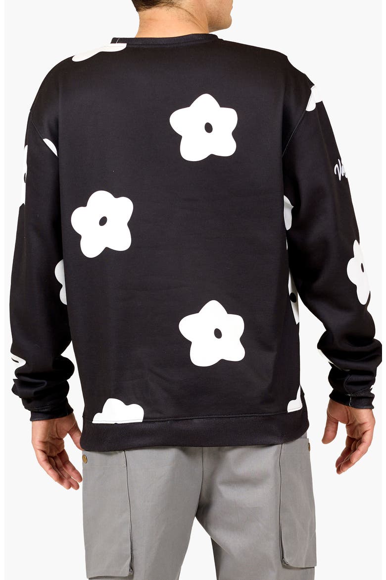 Flower Patch Sweatshirt, Alternate, color, BLACK