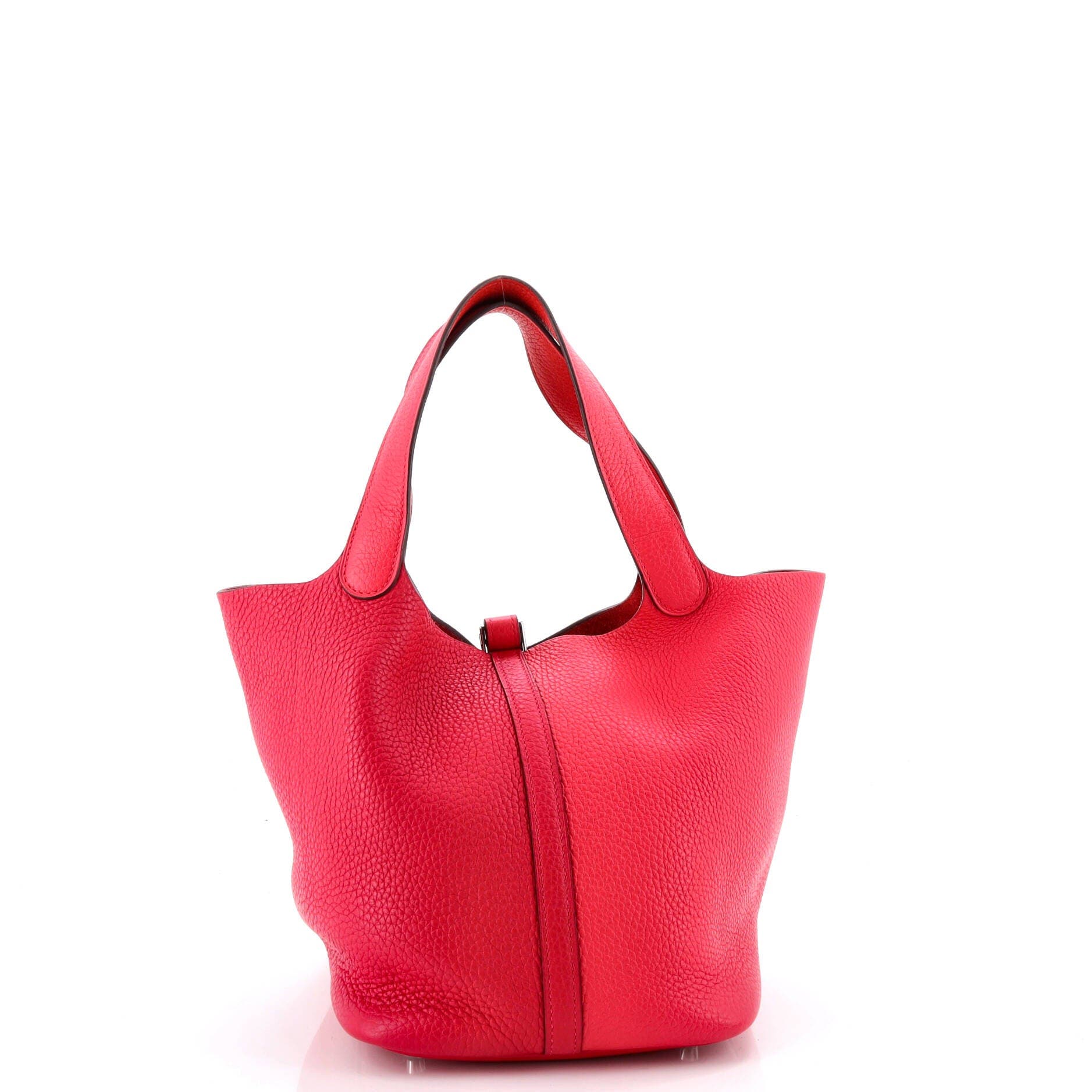 Picotin Lock Bag Tricolor Clemence MM, Alternate, color, Red