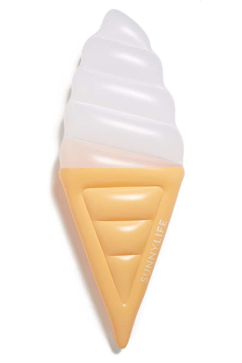 'Really Big' Inflatable Ice Cream Pool Floatie, Main, color, WHITE