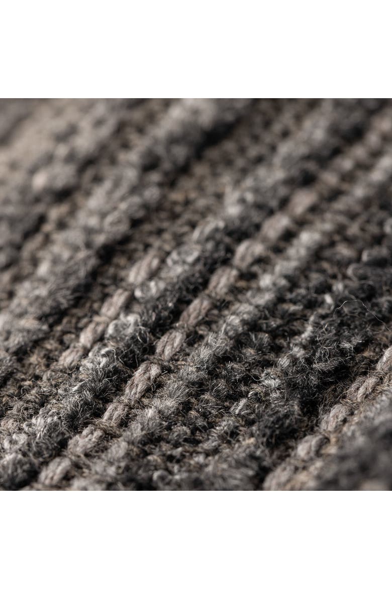 Luxe Stripe Chenille & Boucle textured Indoor & Outdoor Woven Accent Pillow, Alternate, color, Charcoal