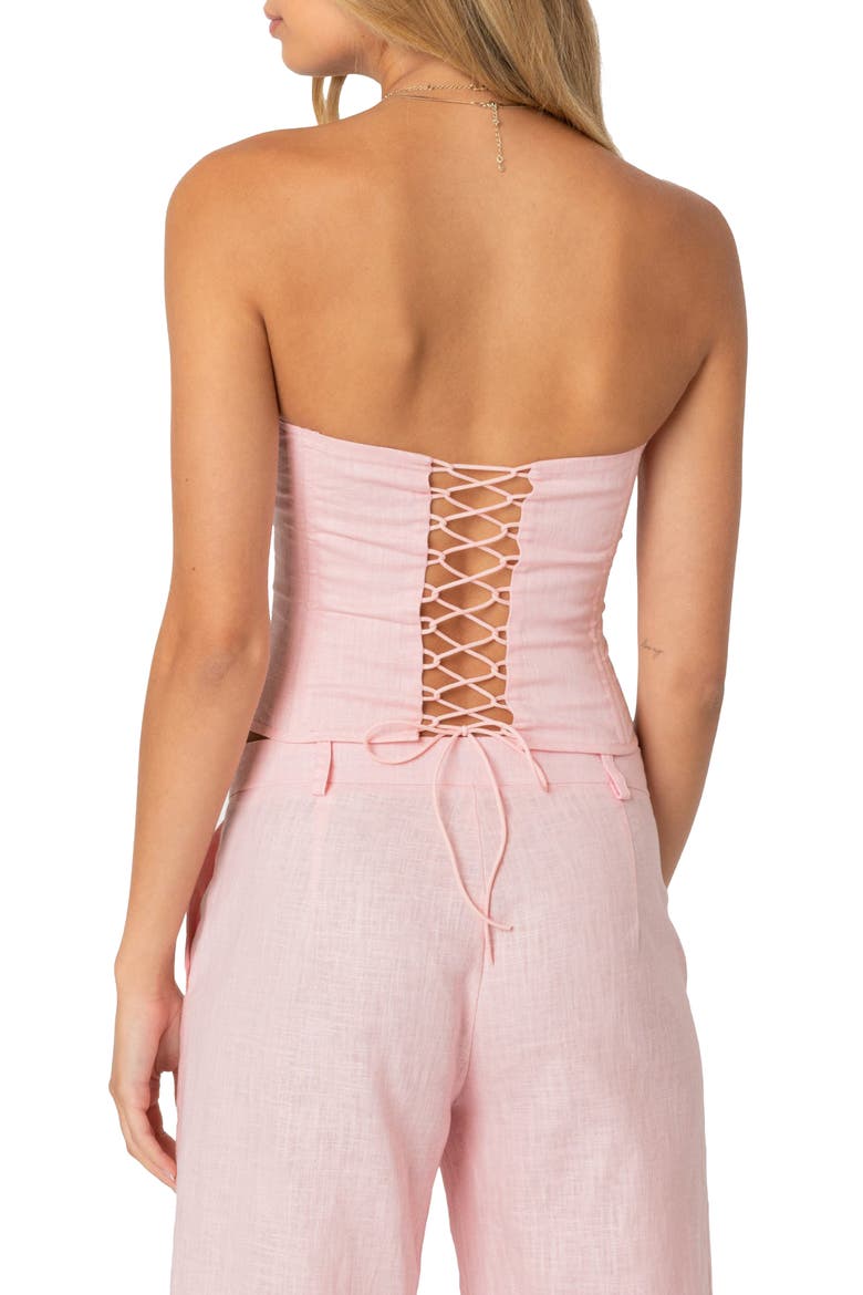 Arya Linen Look Corset Top, Alternate, color, LIGHT-PINK