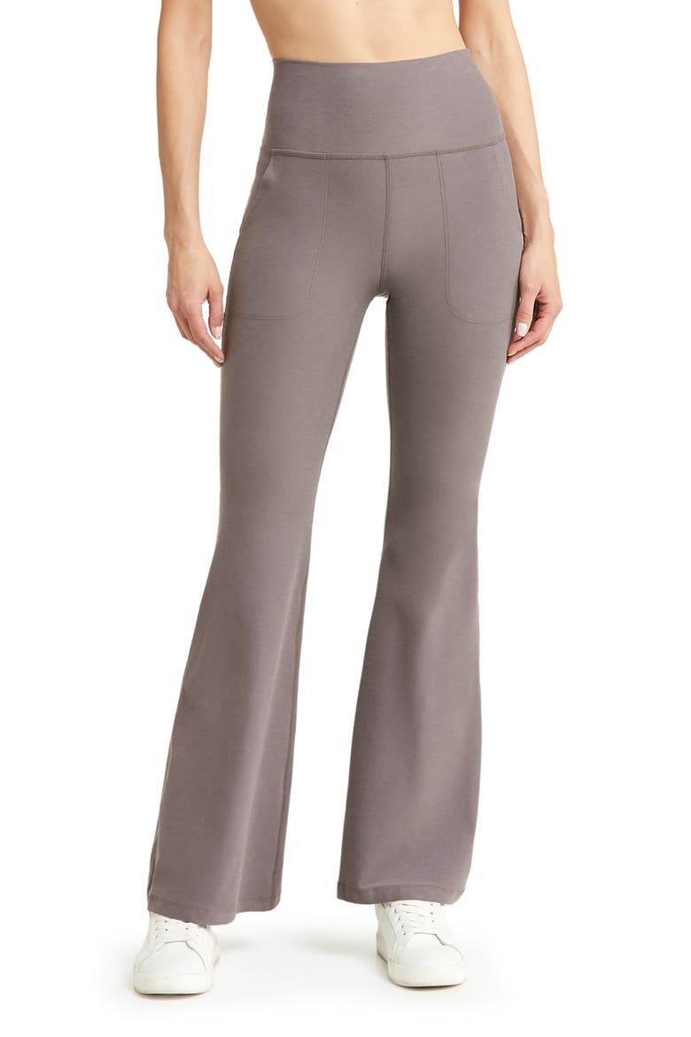 Space Dye High Waist All Day Flare Leggings, Main, color, WOODLAND HEATHER