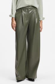 BOSS Tiana Pleated Faux Leather Pants