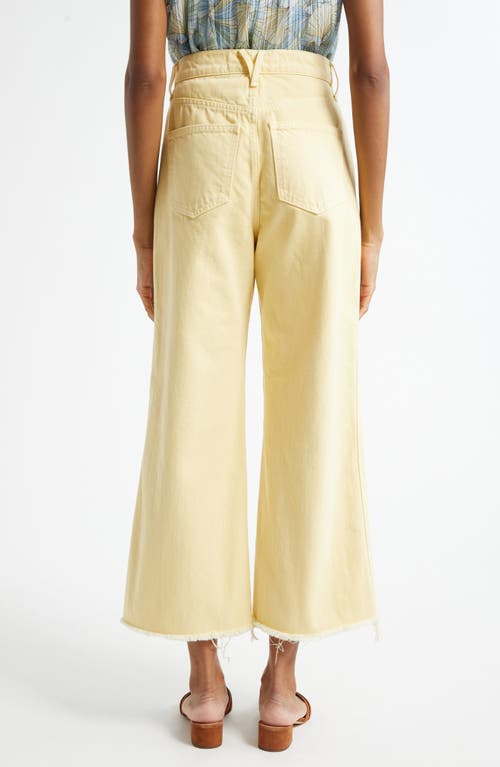 Veronica Beard Taylor High Waist Fray Hem Crop Wide Leg Jeans In Neutral