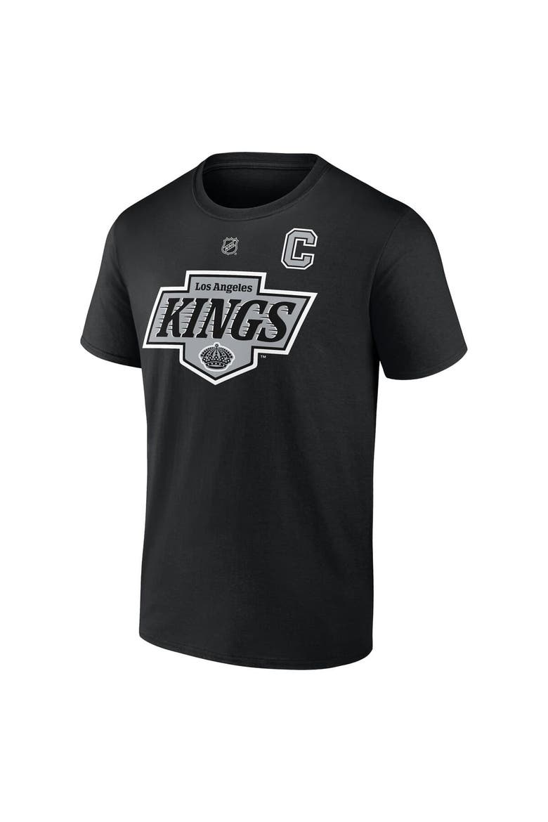 Men's Fanatics Anze Kopitar Black Los Angeles Kings Authentic Stack Name & Number T-Shirt, Alternate, color, Black