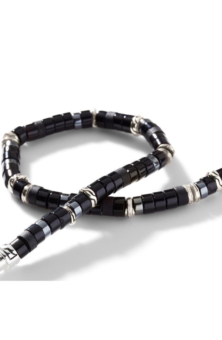John Hardy Heishi Bracelet, Gemstones, Sterling Silver, Alternate, color, Silver/Black