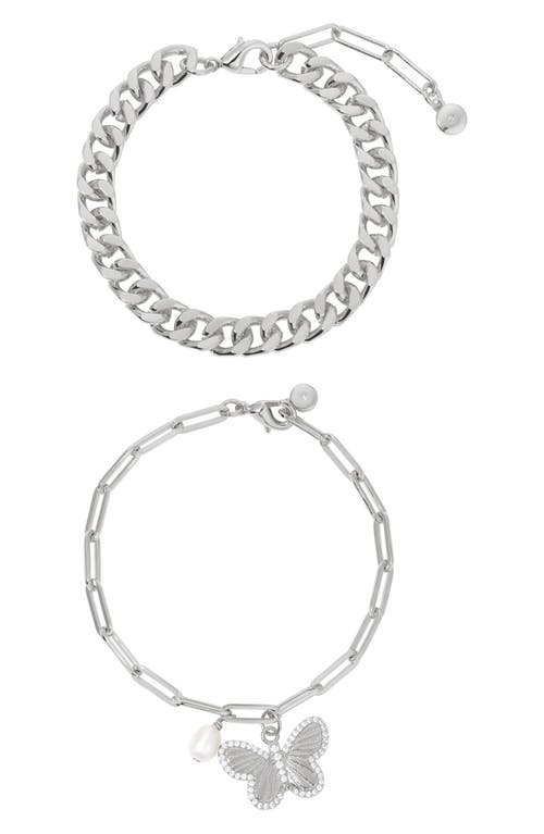Ettika Set Of 2 Chain Bracelets In Silver