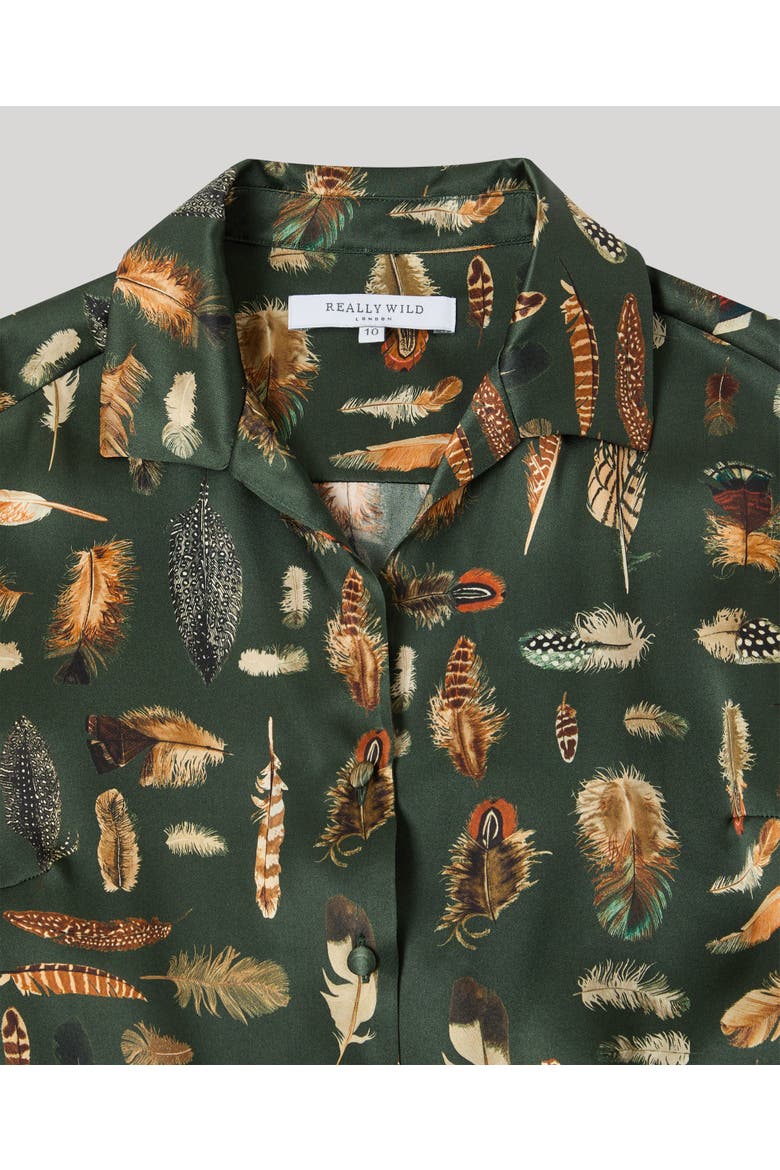 Plumage Open Neck Shirt, Alternate, color, Green