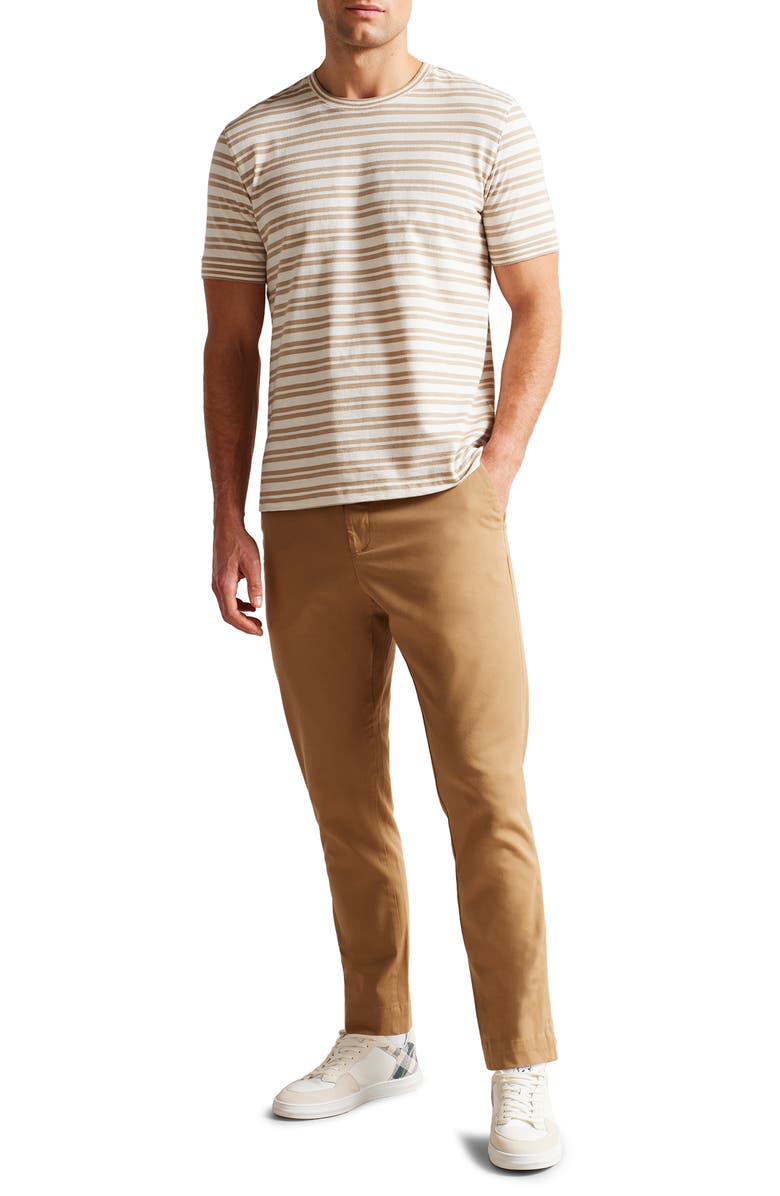 Ted Baker London Vadell Stripe Cotton & Linen Crewneck T-Shirt, Alternate, color, 