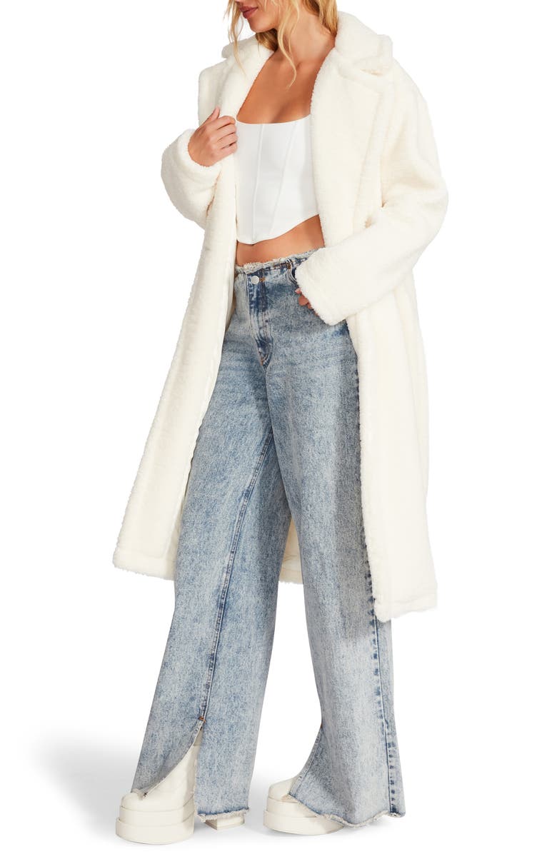 Steve Madden Saide Faux Fur Long Jacket, Alternate, color, 